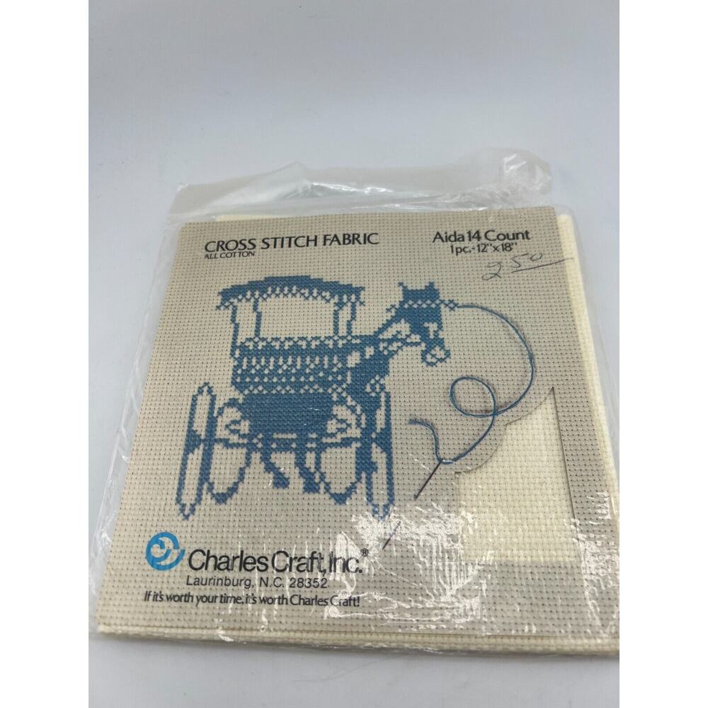 NEW All Cotton Cross Stitch Fabric Aida 14 Count 12” x 18” Cream